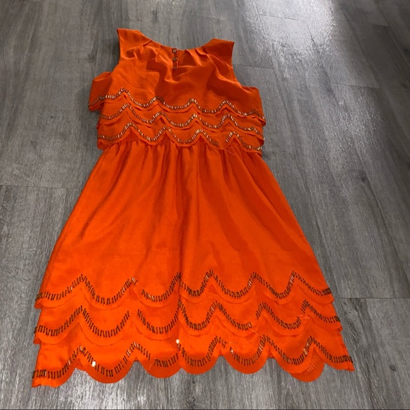 Ted Baker Orange and gold beaded dress - Picture 5 of 15
